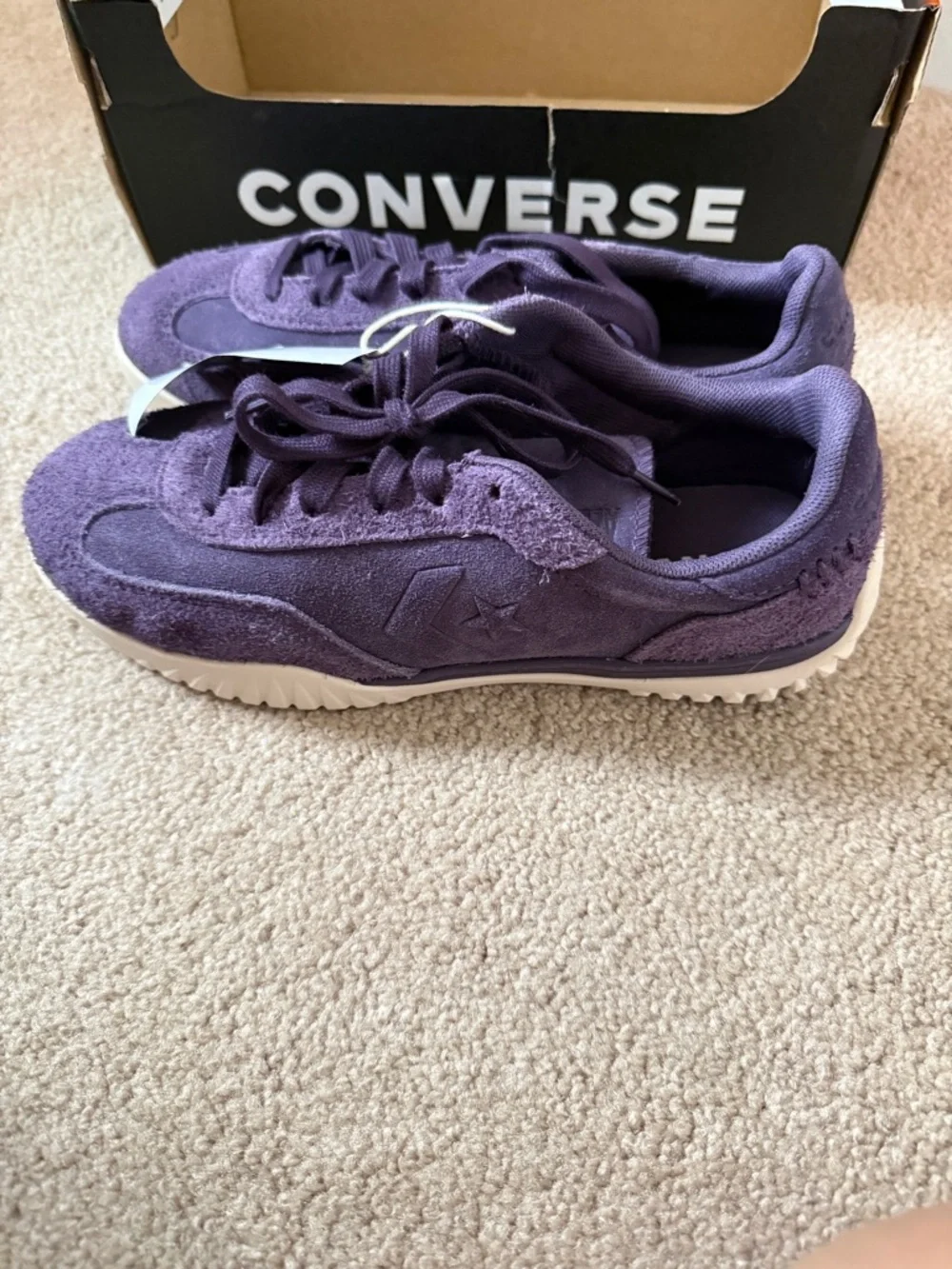Converse Run Star Trainer Colorful Purple Suede Low-Top Sneakers - Picture 2 of 4